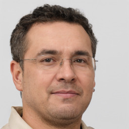 Neutral white adult male with short  brown hair and brown eyes