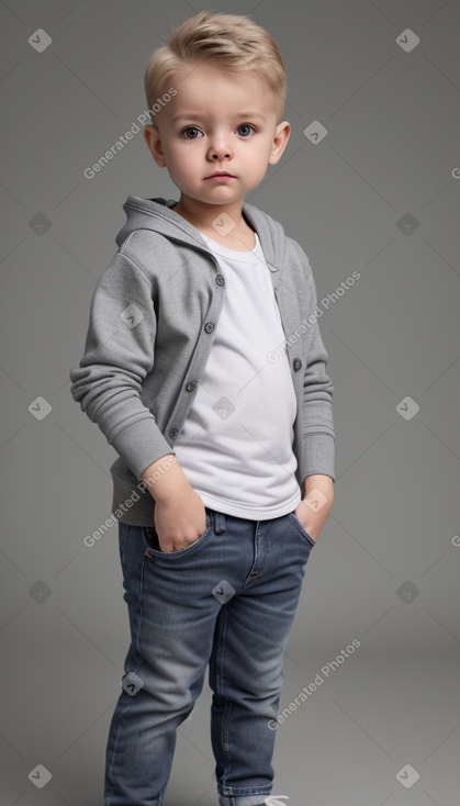 Czech infant boy with  gray hair