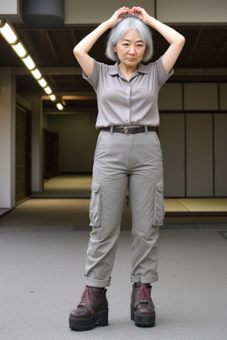 Japanese adult female with  gray hair