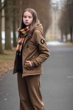 Belgian teenager girl with  brown hair