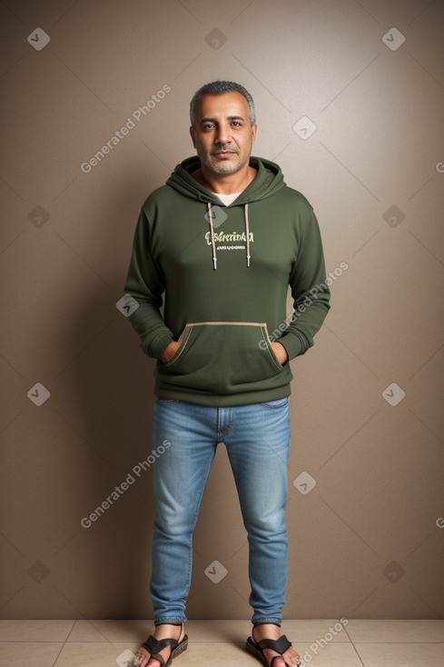 Moroccan middle-aged male with  brown hair