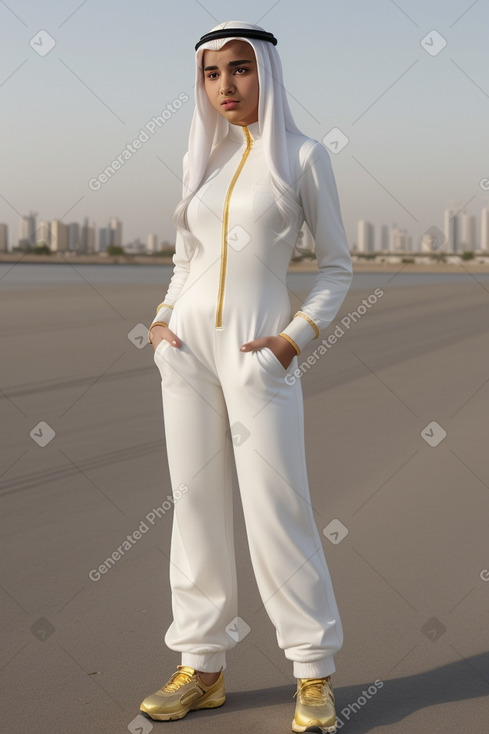 Qatari teenager girl with  white hair