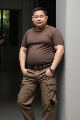 Singaporean adult male with  brown hair