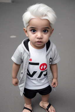 Kuwaiti infant boy with  white hair