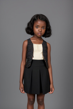 African american child girl with  black hair