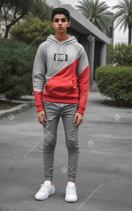 Bahraini teenager boy with  gray hair