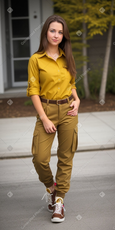 Canadian adult female with  brown hair