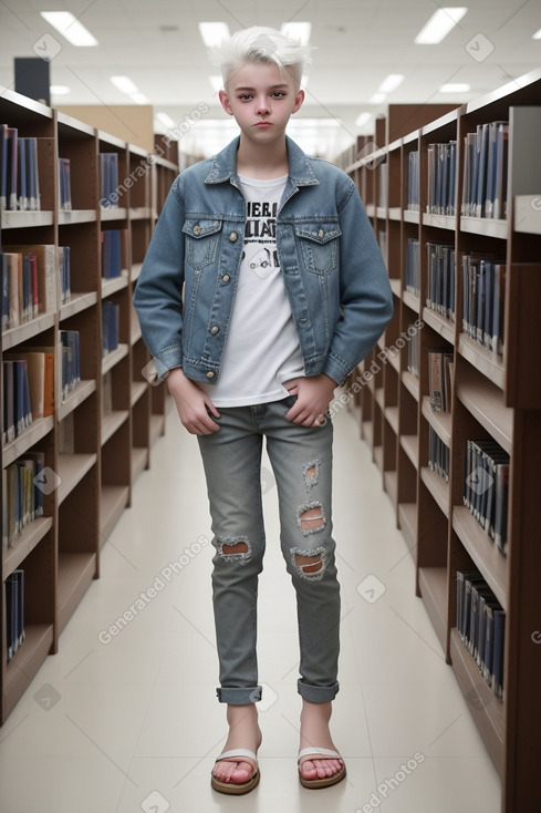 British teenager non-binary with  white hair