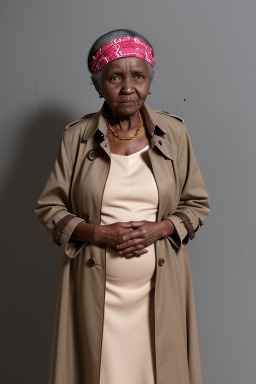 Tanzanian elderly female with  brown hair