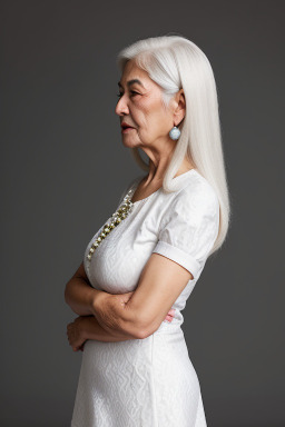 Uzbek middle-aged female with  white hair