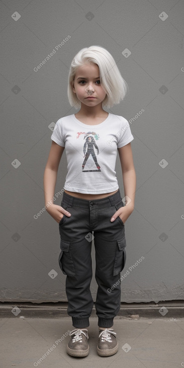 Chilean child girl with  white hair