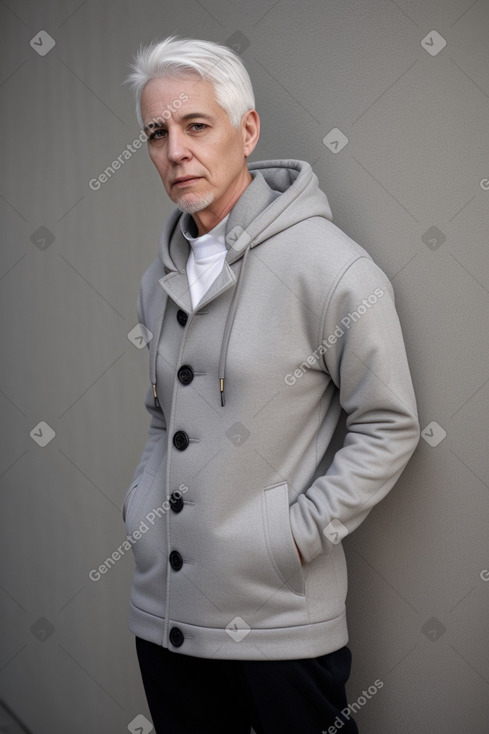 Adult non-binary with  gray hair