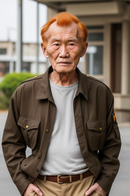 Mongolian elderly male with  ginger hair