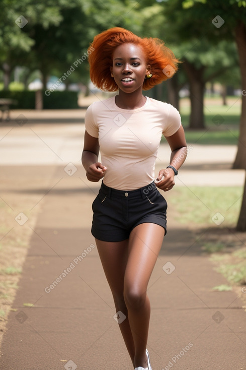 Zambian young adult female with  ginger hair