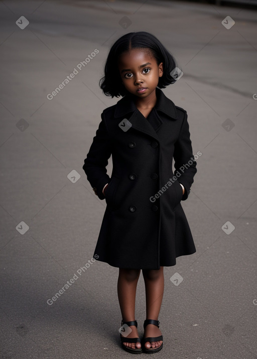 African american child female with  black hair