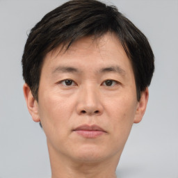 Neutral white adult male with short  brown hair and brown eyes