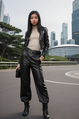 Singaporean teenager girl with  black hair