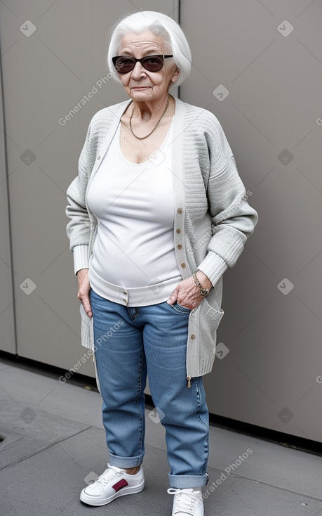 Polish elderly female with  white hair