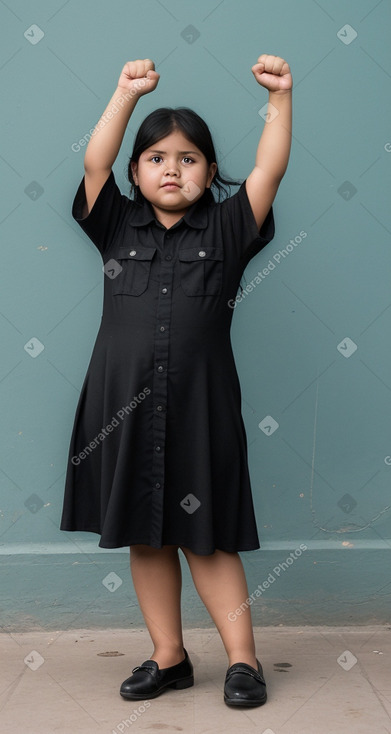 Bolivian child girl with  black hair