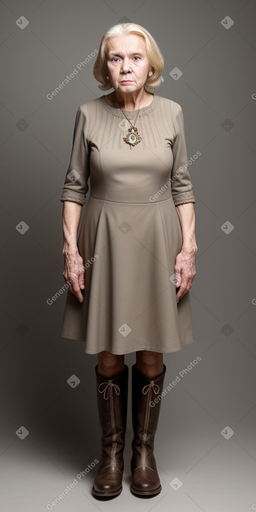 Russian elderly female with  blonde hair