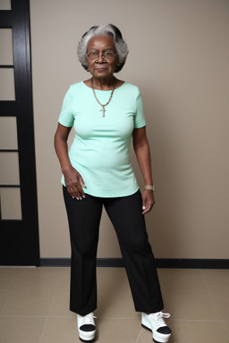 African american elderly female with  black hair