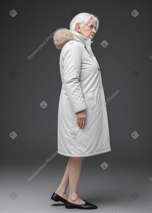 Russian elderly female with  white hair