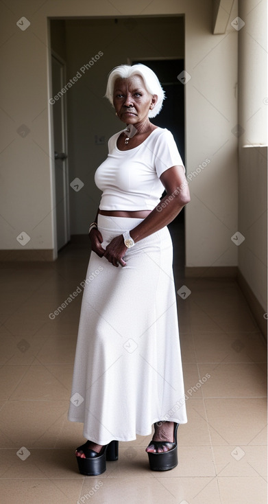 Ugandan elderly female with  white hair