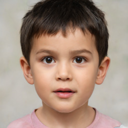 Neutral white child male with short  brown hair and brown eyes