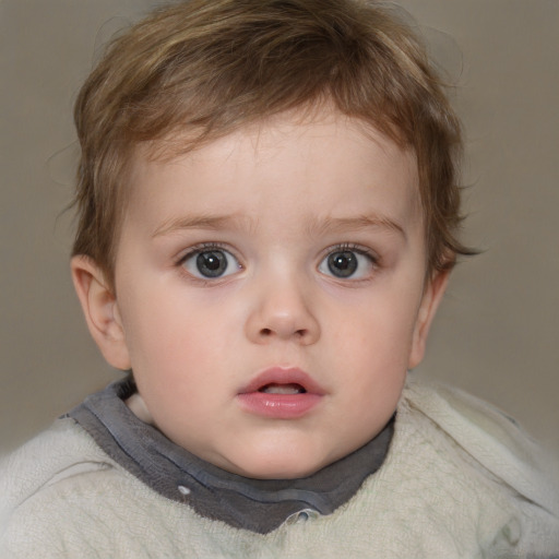 Neutral white child male with short  brown hair and blue eyes