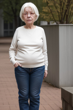 Finnish elderly female with  white hair