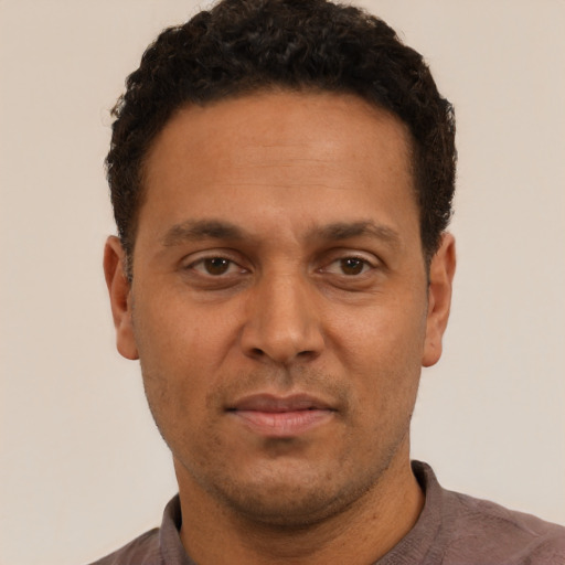 Neutral white adult male with short  brown hair and brown eyes