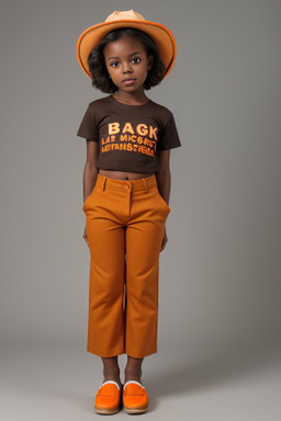 African american child female with  brown hair