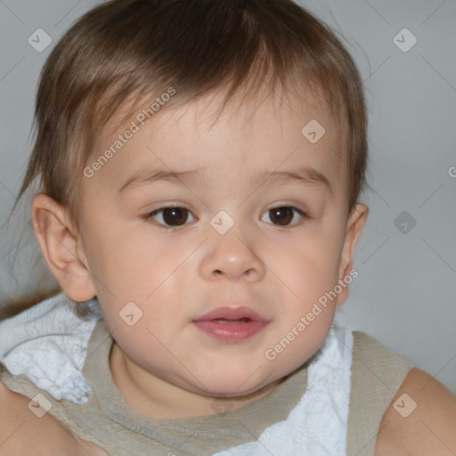 Neutral white child male with short  brown hair and brown eyes