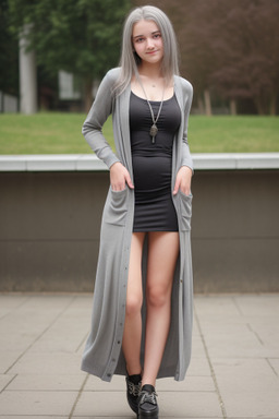 Austrian teenager girl with  gray hair