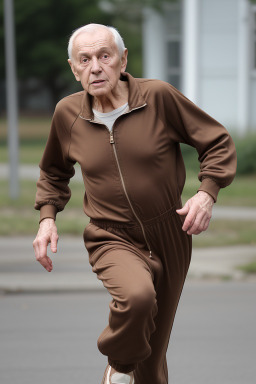 Russian elderly male with  brown hair