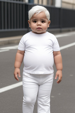 Colombian infant boy with  white hair