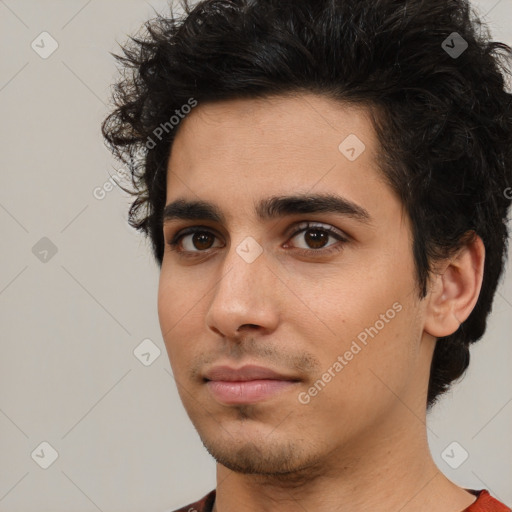 Neutral white young-adult male with medium  brown hair and brown eyes