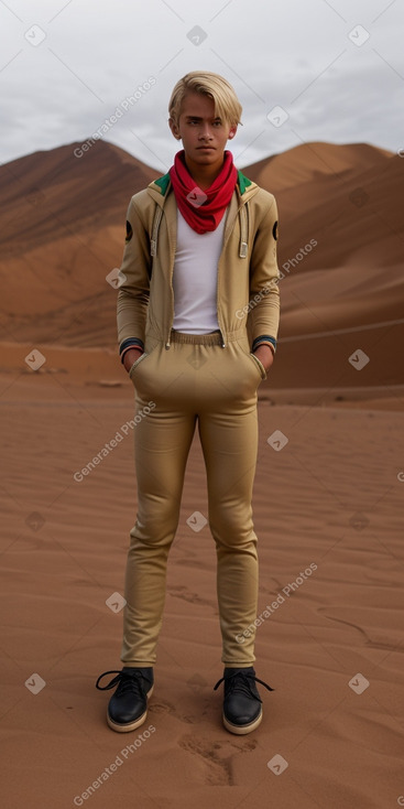 Bolivian teenager boy with  blonde hair