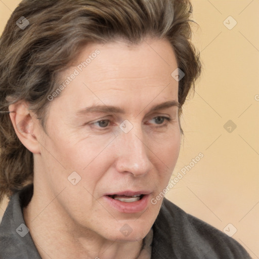 Neutral white adult male with medium  brown hair and brown eyes