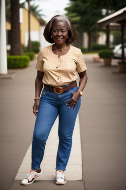 Ghanaian elderly female with  brown hair