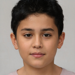 Neutral white child male with short  brown hair and brown eyes