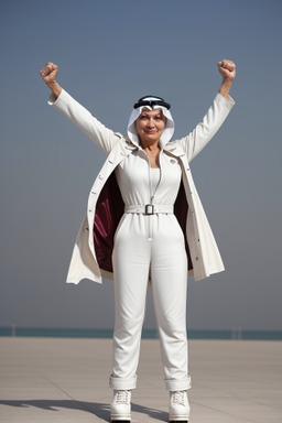 Qatari middle-aged female with  white hair