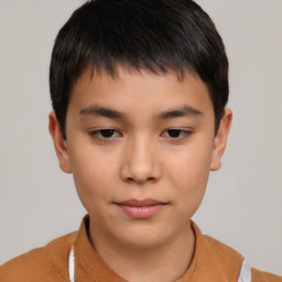Neutral asian young-adult male with short  brown hair and brown eyes