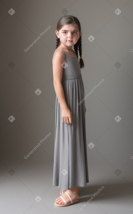 Albanian child girl with  gray hair