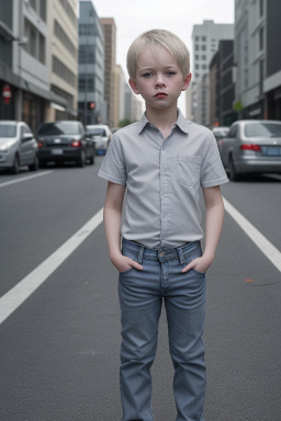 Child boy with  gray hair