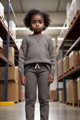 African american child female with  gray hair