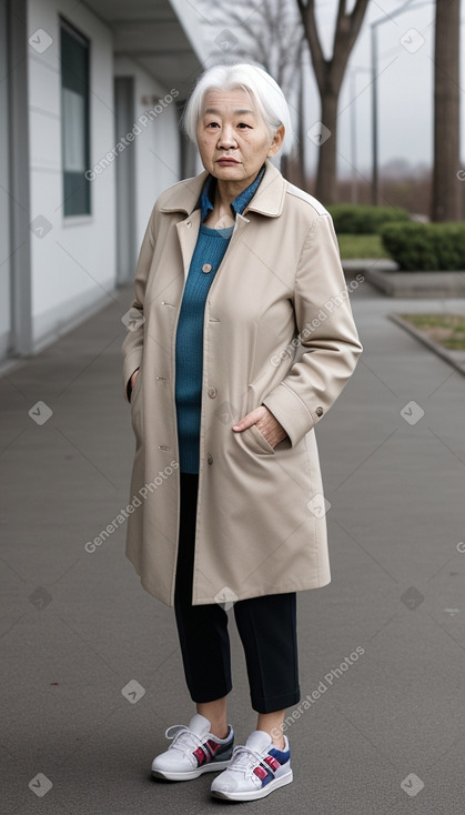 Korean elderly female with  white hair