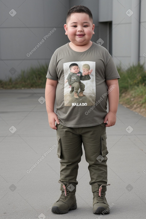 New zealand child boy with  gray hair