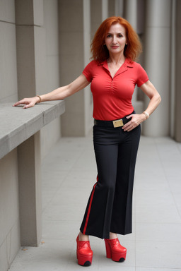 Albanian middle-aged female with  ginger hair