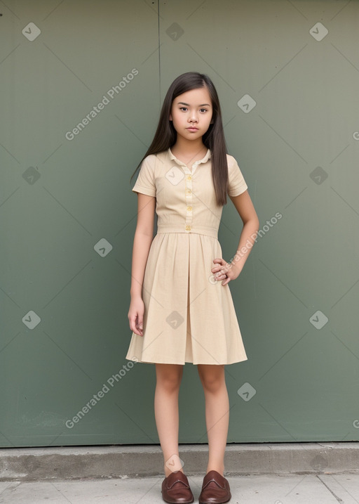 Vietnamese teenager girl with  brown hair